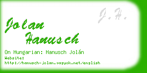 jolan hanusch business card